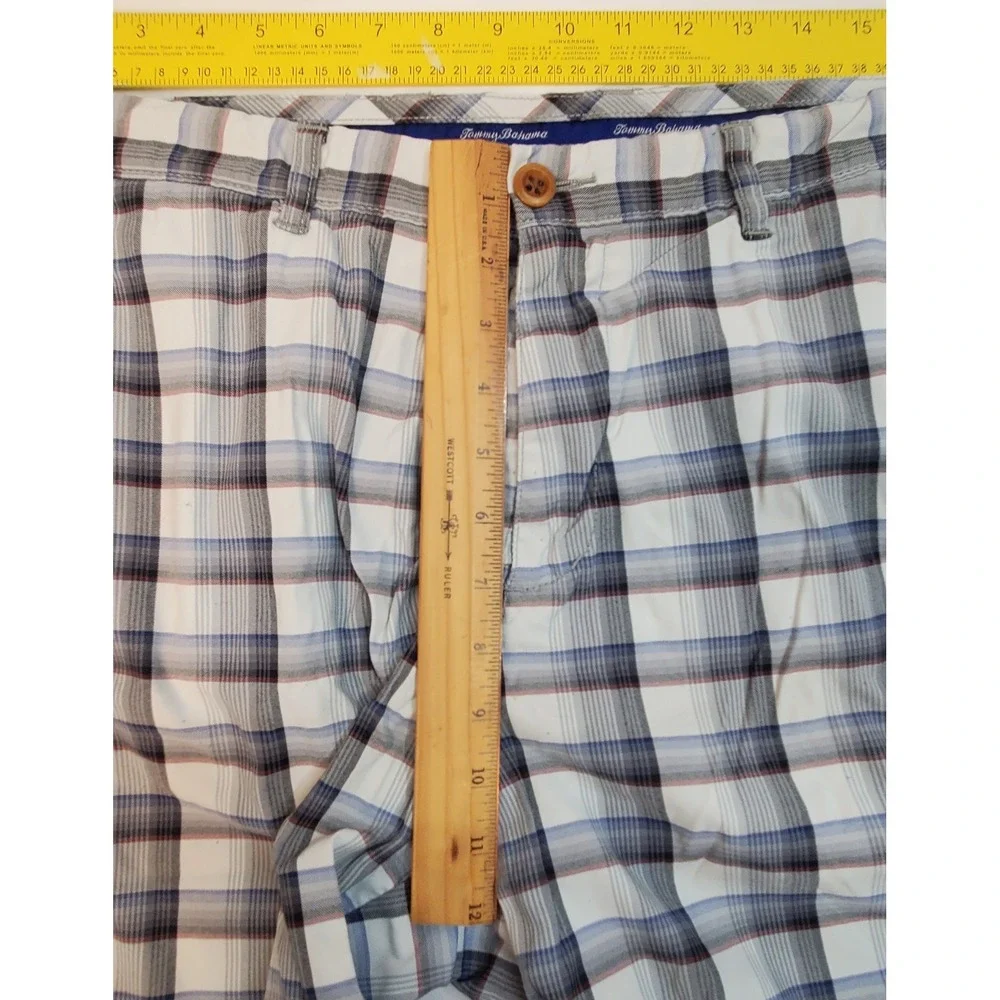 Tommy Bahama‎ Shorts Mens 35 Plaid 9" Inseam Casual Chino Pleated Relaxed Golf - Picture 8 of 9